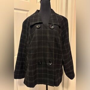 Dressbarn Black Pea Coat with Classic Design